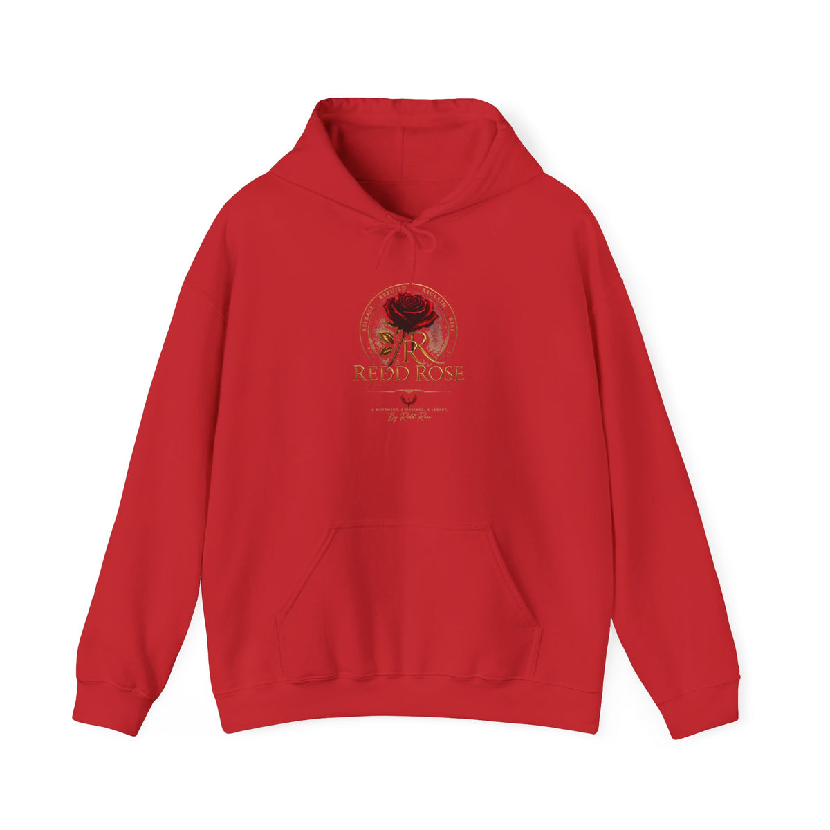 Red Rose Vintage Logo Hoodie — Floral Emblem Pullover for Rose Lovers
