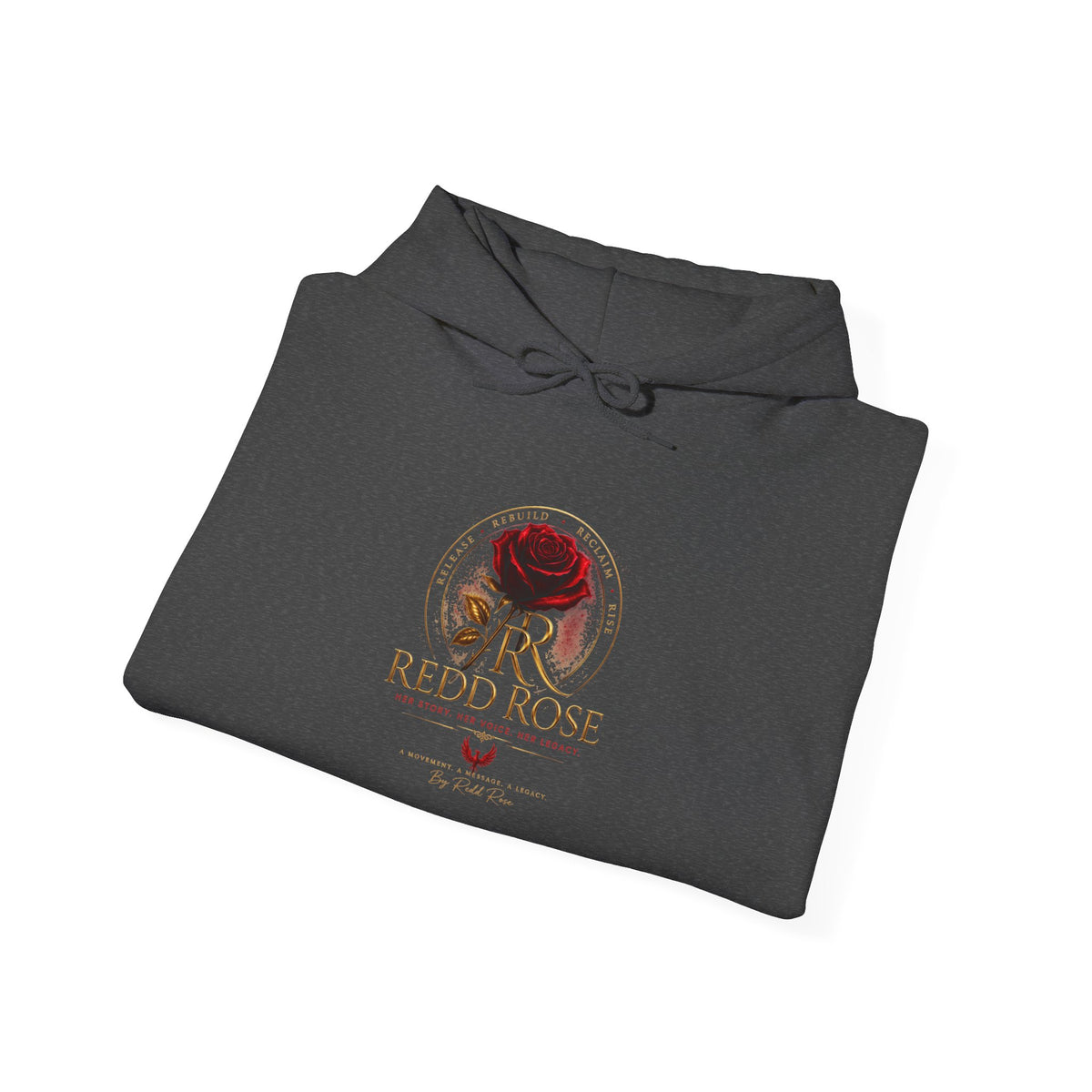 Red Rose Vintage Logo Hoodie — Floral Emblem Pullover for Rose Lovers