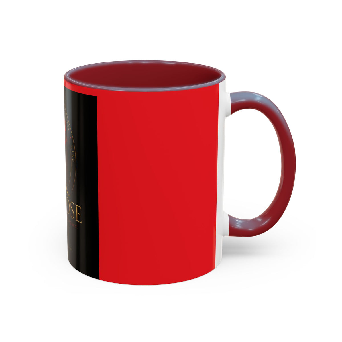 Redd Rose Coffee Mug – Black & Red 11/15oz Accent Mug with Gold Rose Logo