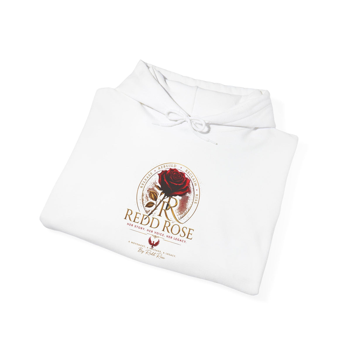 Red Rose Vintage Logo Hoodie — Floral Emblem Pullover for Rose Lovers