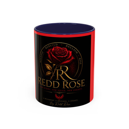 Redd Rose Coffee Mug – Black & Red 11/15oz Accent Mug with Gold Rose Logo