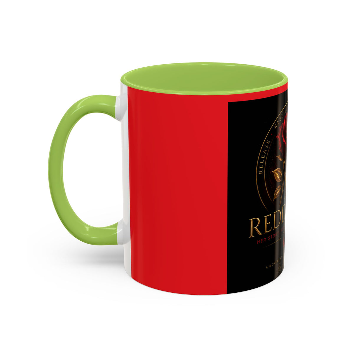 Redd Rose Coffee Mug – Black & Red 11/15oz Accent Mug with Gold Rose Logo