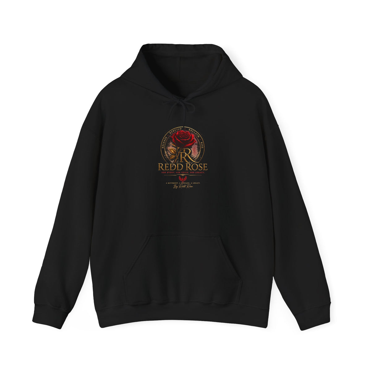 Red Rose Vintage Logo Hoodie — Floral Emblem Pullover for Rose Lovers