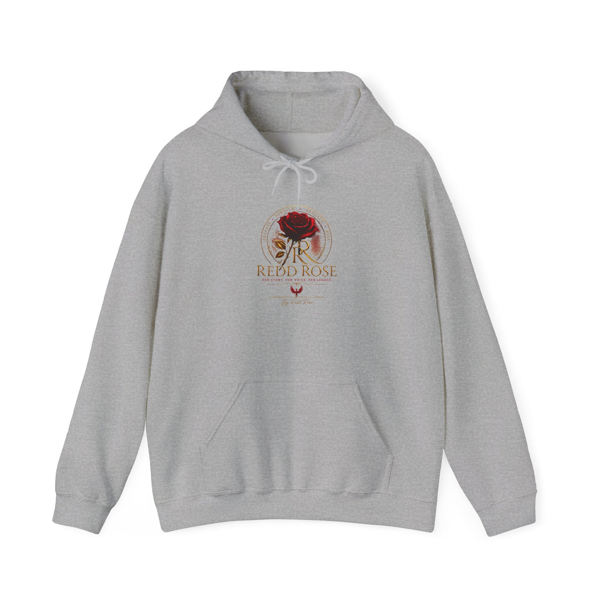 Red Rose Vintage Logo Hoodie — Floral Emblem Pullover for Rose Lovers