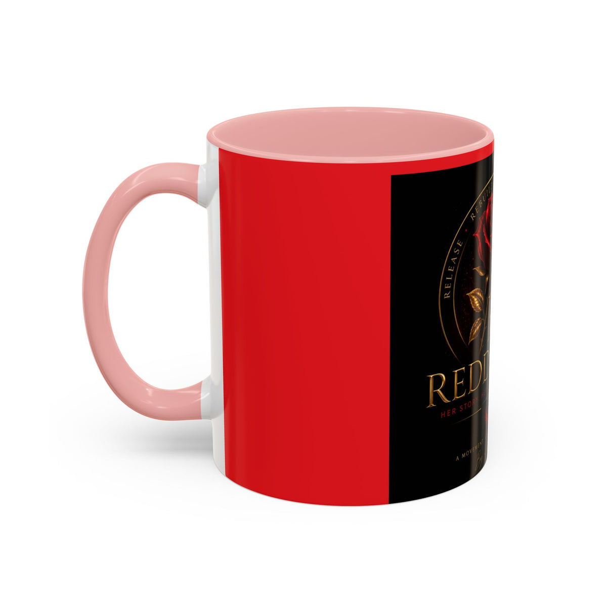 Redd Rose Coffee Mug – Black & Red 11/15oz Accent Mug with Gold Rose Logo