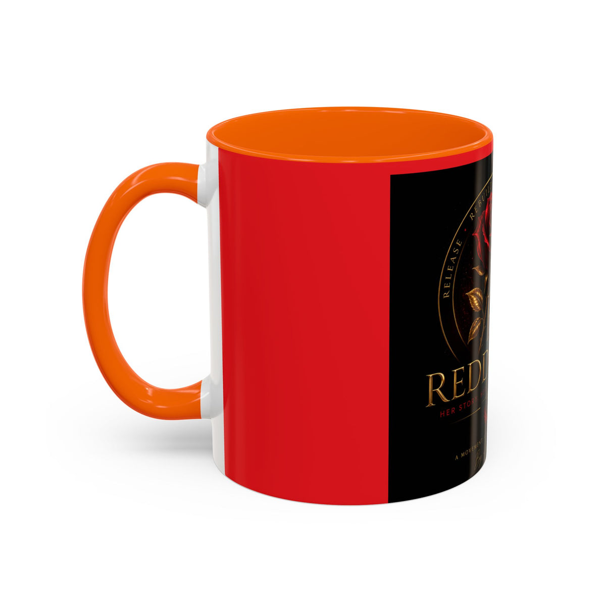 Redd Rose Coffee Mug – Black & Red 11/15oz Accent Mug with Gold Rose Logo