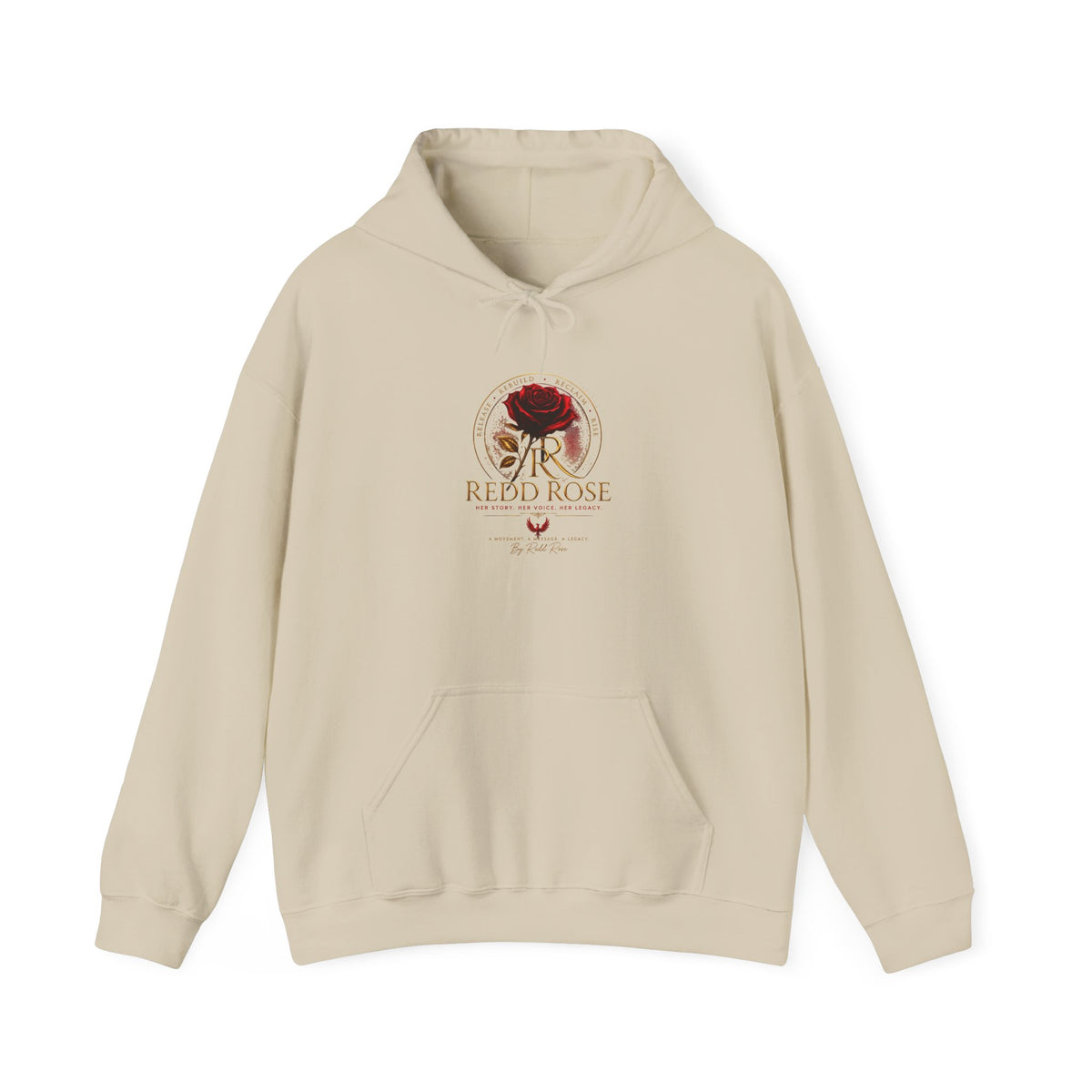 Red Rose Vintage Logo Hoodie — Floral Emblem Pullover for Rose Lovers