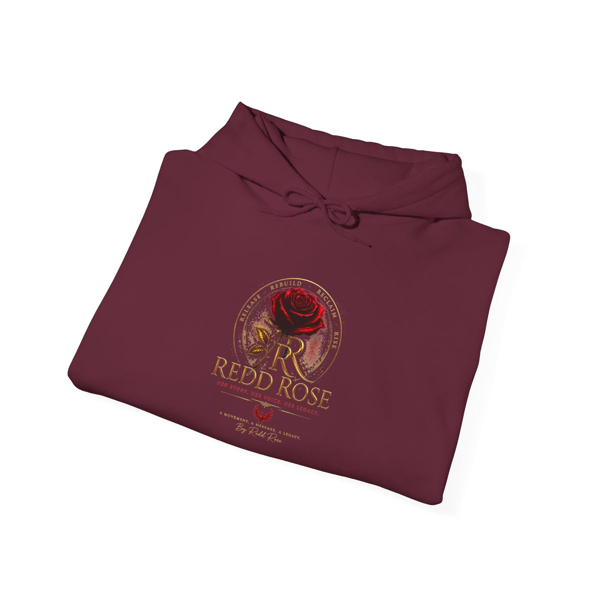 Red Rose Vintage Logo Hoodie — Floral Emblem Pullover for Rose Lovers