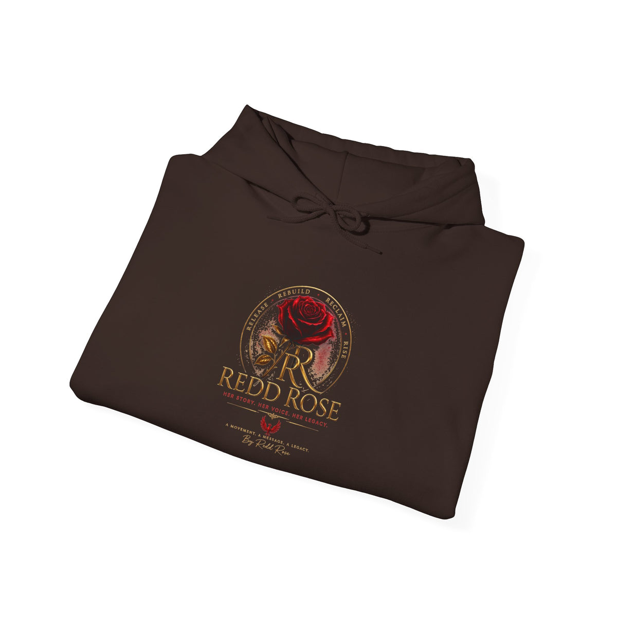 Red Rose Vintage Logo Hoodie — Floral Emblem Pullover for Rose Lovers