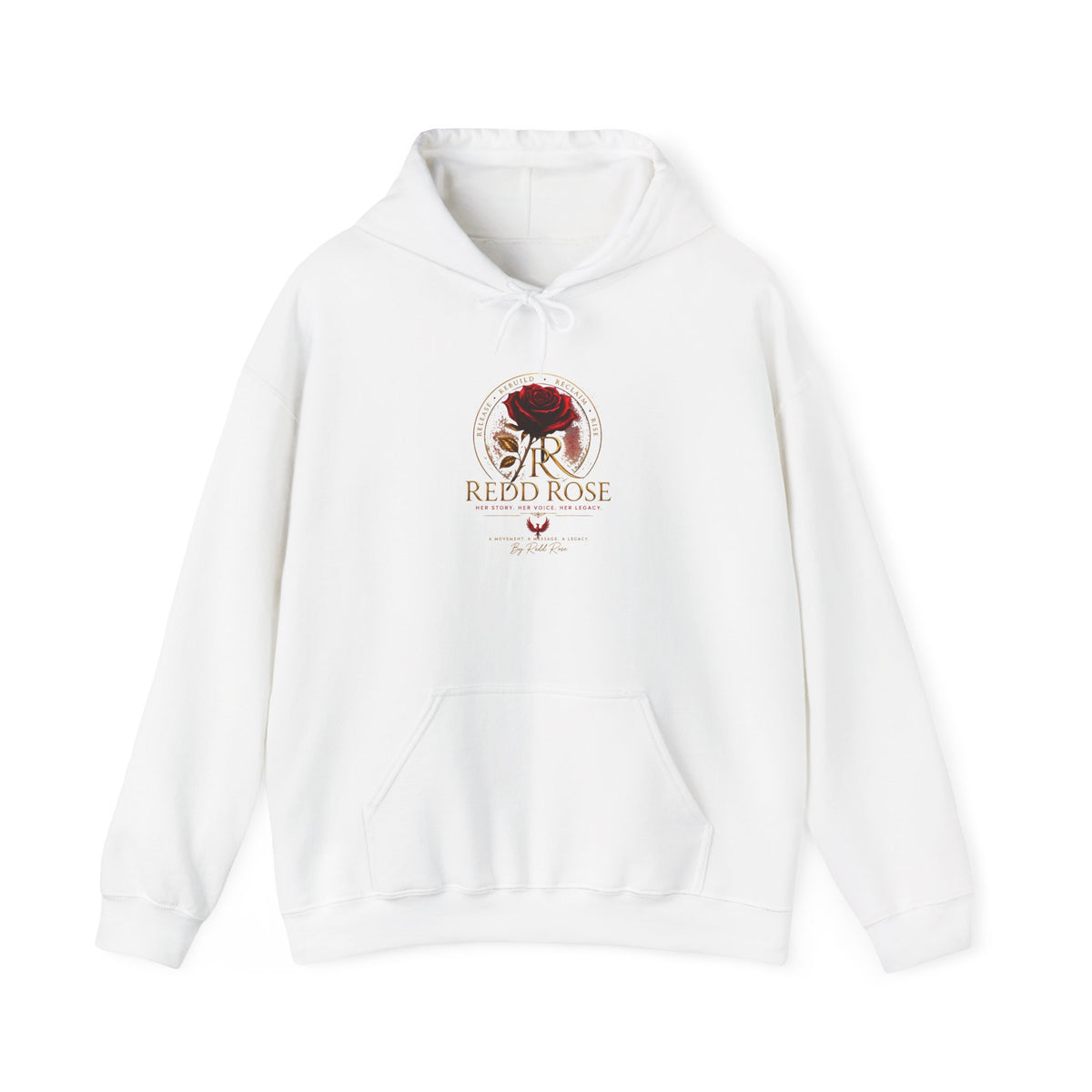 Red Rose Vintage Logo Hoodie — Floral Emblem Pullover for Rose Lovers